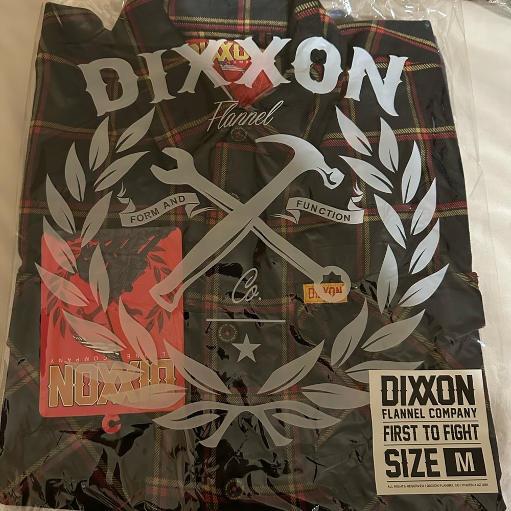 DIXXON First to Fight Red and Black Flannel Shirt